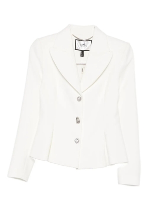 NISSA crystal-embellished single-breasted blazer - White