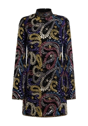 ETRO paisley-embroidered mini dress - Black