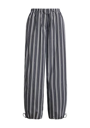 12 STOREEZ striped straight-leg trousers - Black