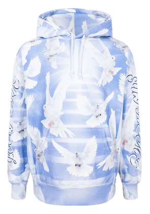 Supreme Doves-print hoodie - Blue