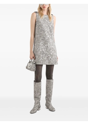 Dolce & Gabbana floral-jacquard mini dress - Silver