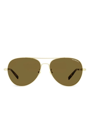 Montblanc pilot-frame sunglasses - Gold