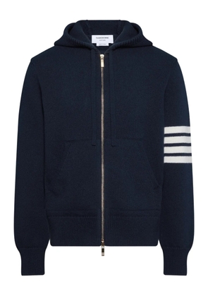 Thom Browne 4-bar stripe-detail zip-up hoodie - Blue