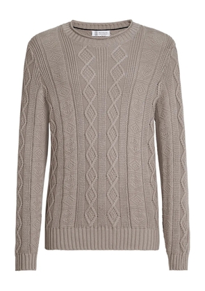 Brunello Cucinelli fisherman's cable-knit sweater - Neutrals