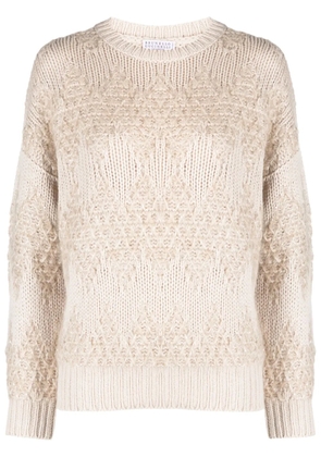 Brunello Cucinelli Dazzling Winter-jacquard jumper - Neutrals