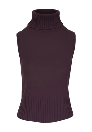 Veronica Beard Mazzy roll-neck sleeveless vest - Purple