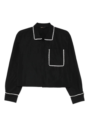 Maje braid-trim shirt - Black