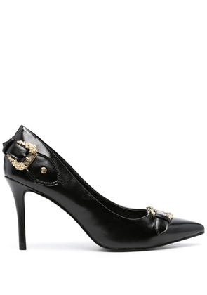Versace Jeans Couture Baroque-buckle 90mm stiletto pumps - Black