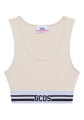 GCDS logo-band tank top - White
