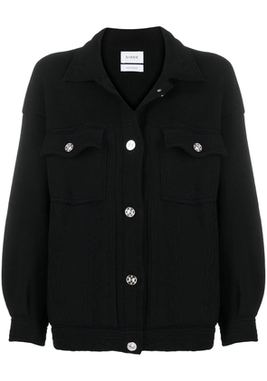 Barrie contrast-stitching denim-effect jacket - Black