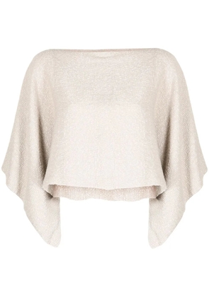 VOZ cape-style knit jumper - Neutrals