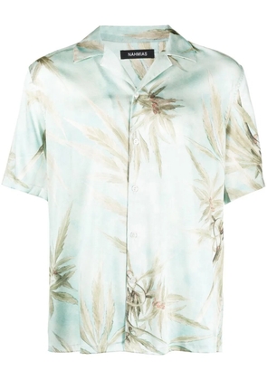 Nahmias palm tree-print bowling shirt - Blue