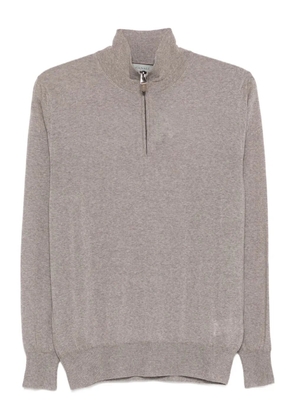 Canali high-neck zip-up sweater - Neutrals