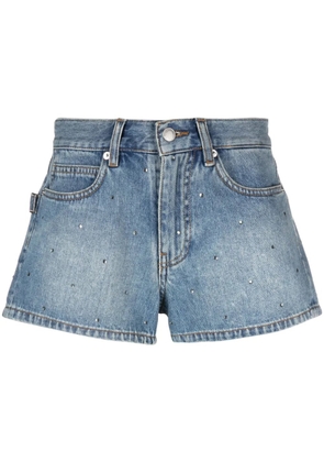 Zadig&Voltaire rhinestone-embellished denim shorts - Blue