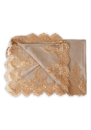 Janavi India lace-trimmed scarf - Brown
