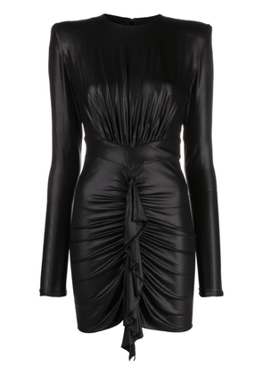 Alexandre Vauthier gathered ruffled satin-jersey minidress - Black