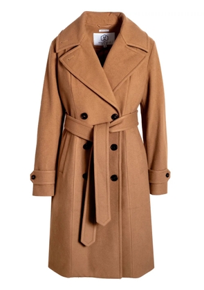 Norwegian Wool City double-breasted coat - Brown