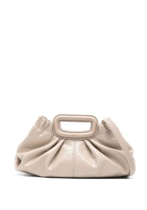 Maje logo-detail gathered tote bag - Neutrals