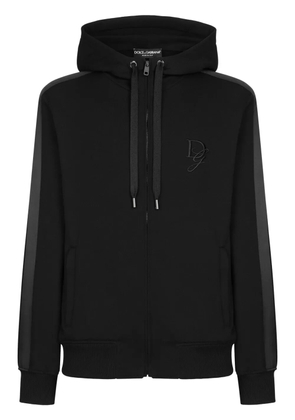 Dolce & Gabbana logo-embroidered hoodie - Black