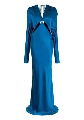 Aleksandre Akhalkatsishvili cut out-detail satin maxi dress - Blue
