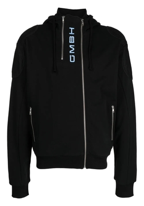 GmbH logo-embroidered zipped hoodie - Black