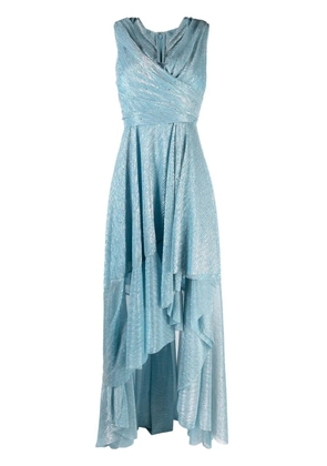 Talbot Runhof V-neck draped gown - Blue