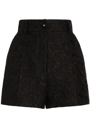 Dolce & Gabbana DNA floral brocade-effect shorts - Black