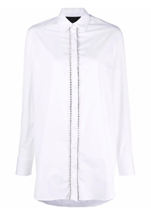 Philipp Plein crystal-embellished cotton shirt - White