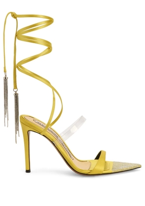 Alexandre Vauthier 105mm ankle-strap leather sandals - Yellow