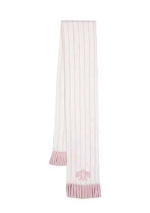 Barrie stripe-print logo-crest scarf - Neutrals