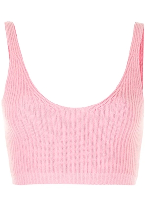 Cashmere In Love Reese ribbed-knit cropped vest - Pink
