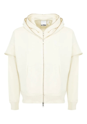 Le Pere double-knit zip-up hoodie - Neutrals