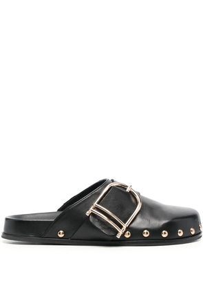 TWINSET buckle-fastened leather mules - Black