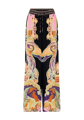 Camilla straight leg print trousers - Black