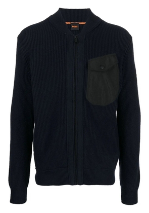 BOSS zipped-up knit cardigan - Blue