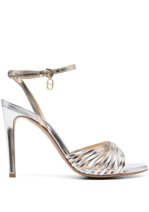 TWINSET metallic-effect calf-leather sandals - Silver