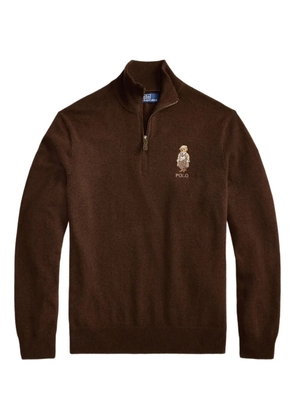 Polo Ralph Lauren half-zip polo-bear sweater - Brown