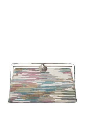 Sarah’s Bag Grace shell-appliqué clutch bag - Neutrals