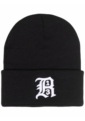 R13 logo-embroidered hat - Black