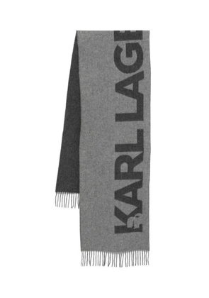 Karl Lagerfeld fringed scarf - Grey