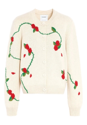 Barrie floral-intarsia cardigan - Neutrals