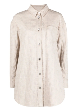 Moschino logo-jacquard shirt minidress - Neutrals