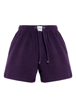 The Attico drawstring logo-patch shorts - Purple