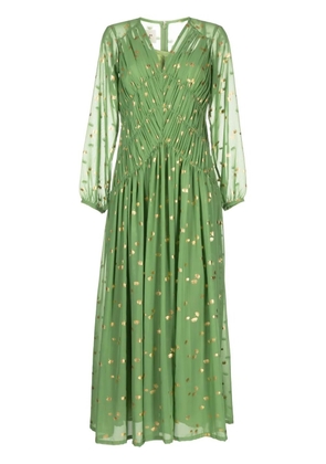 Bambah polka dot-print V-neck kaftan - Green