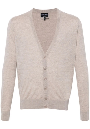 Giorgio Armani V-neck wool cardigan - Neutrals