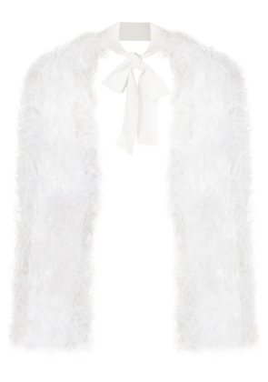 Cult Gaia Audrey feather-trim bolero jacket - White
