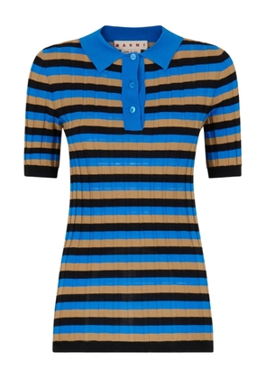 Marni striped polo top - Blue
