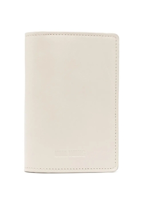 Uma Wang logo-debossed leather wallet - Neutrals