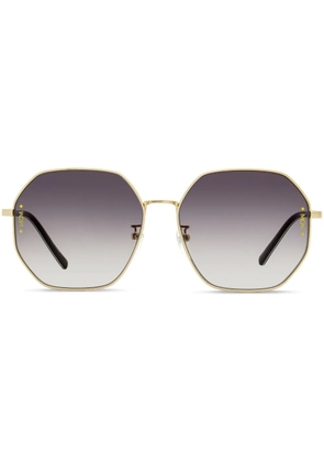 MCM 165SLB square-frame visetos-print sunglasses - Gold