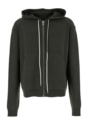 Rick Owens zip-up knit hoodie - Green